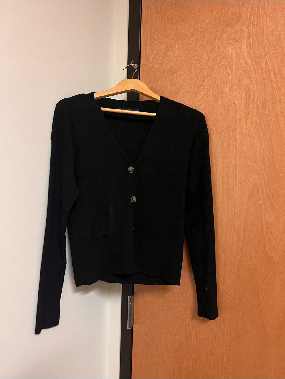 RACHEL Rachel Roy Black V-Neck Button Cardigan